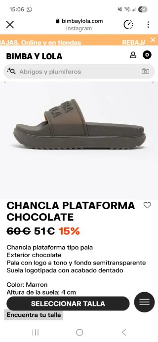 Chanclas Bimba y Lola Naranja Talla 40