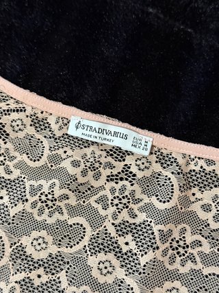 Body encaje rosa palo mangas largas Talla M