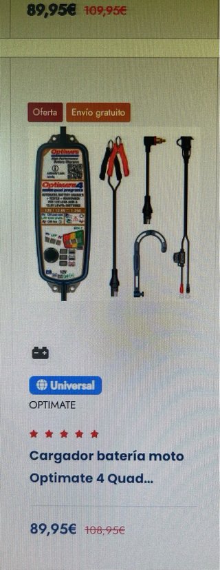 Batería Litio y Cargador OptiMate 4 Moto