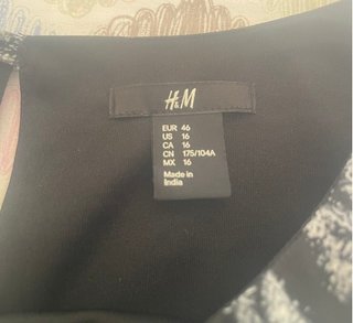 Vestido H&M Negro y Gris Estampado