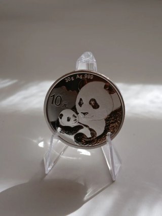 Moneda Plata pura Panda 30g año 2019