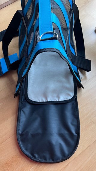 Transportín gato/perro pequeño azul y negro