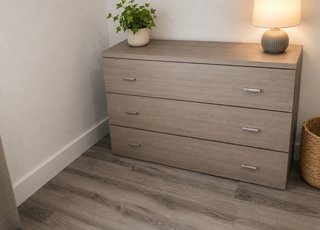 Cómoda moderna 3 cajones grandes gris