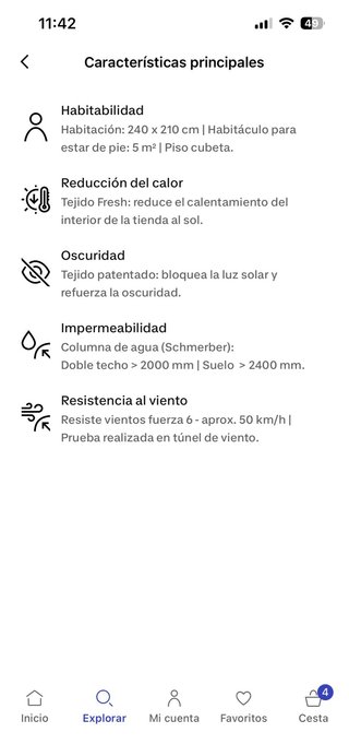 Tienda de campaña 4 personas