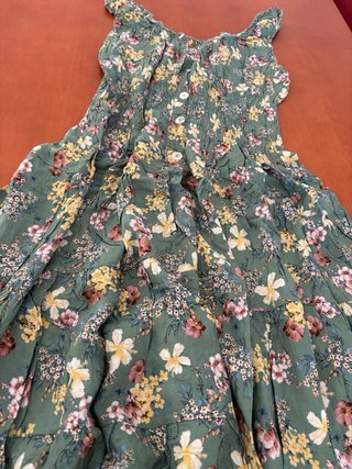Vestido verde floral largo 1,04 cm