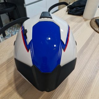 Casco BMW Moto Blanco Azul Rojo