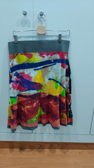 Falda Desigual Talla M Multicolor