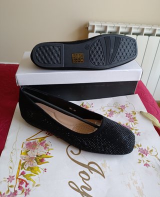 Bailarinas negras brillantes talla 38