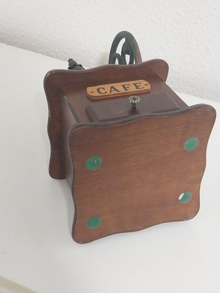 Molinillo Café Antiguo Hierro Fundido y Madera