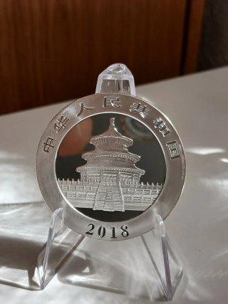 Moneda Plata pura Panda 2018