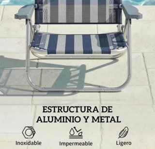 Juego 2 Sillas Playa con Toldo plegables