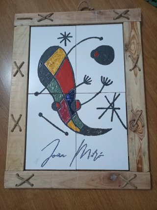 Quadro in Ceramica Smaltata Joan Miró 4 Piastrelle