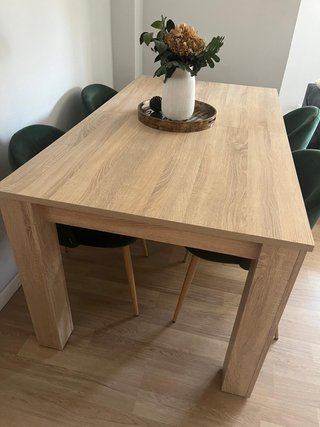 Mesa de comedor extensible de madera