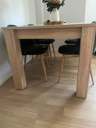 Mesa de comedor extensible de madera