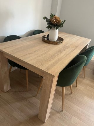 Mesa de comedor extensible de madera