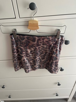 Falda lentejuelas animal print