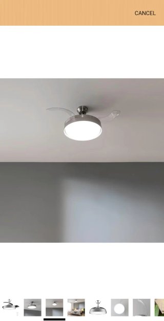 Ventilador de techo aspas retractiles y lampara