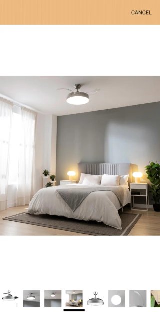 Ventilador de techo aspas retractiles y lampara