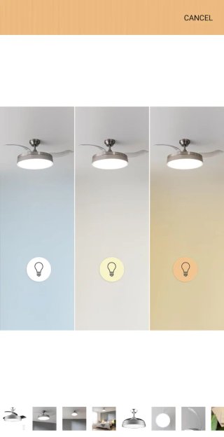 Ventilador de techo aspas retractiles y lampara