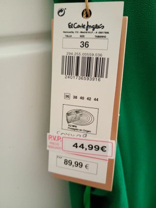 Vestido verde talla 36 nuevo