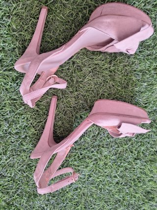 Zapatos Mango Tacon Beige Talla 39
