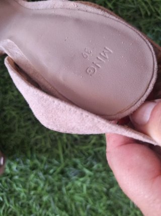 Zapatos Mango Tacon Beige Talla 39
