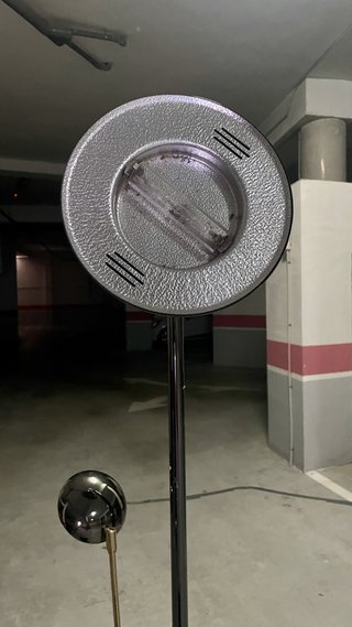 Lámpara de pie metal y cristal