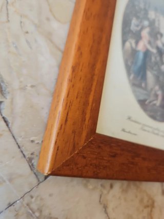 Quadretto vintage stampa e cornice legno