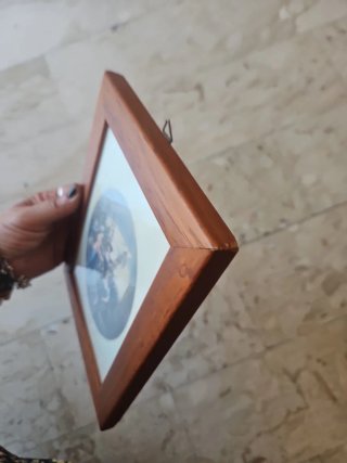 Quadretto vintage stampa e cornice legno
