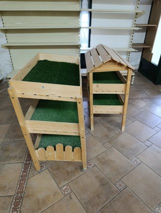 Estantería Carro expositor de madera 5 niveles