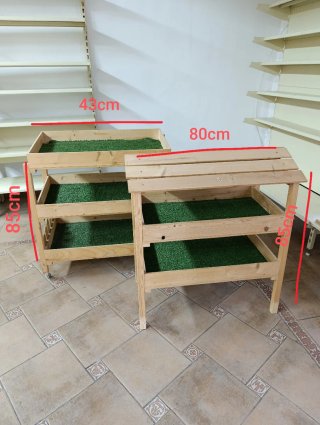 Estantería Carro expositor de madera 5 niveles