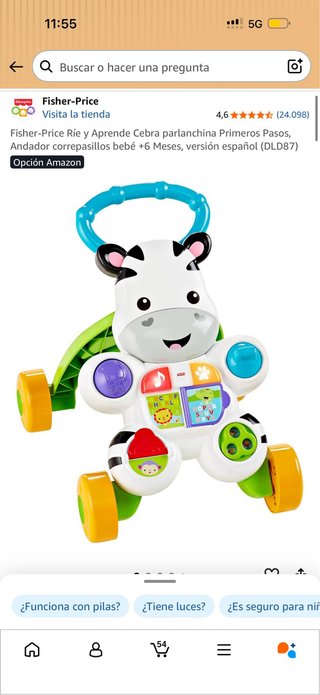 Andador Cebra Fisher-Price Ríe y Aprende