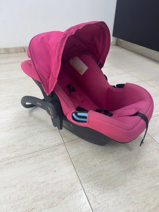 Silla coche bebé rosa