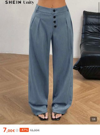 Pantalón pinzas Shein azul Talla L