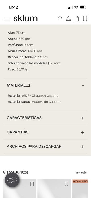Mesa de comedor Sklum Madera Oscura 150x90
