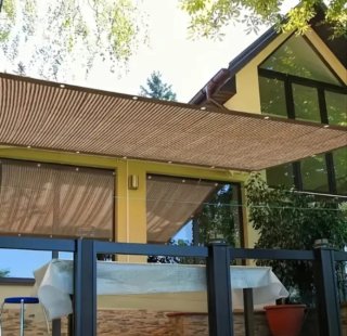 2 Tende a Vela Rettangolari Marroni 3x4