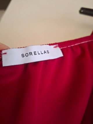 Vestido Sorellas rojo con foulard
