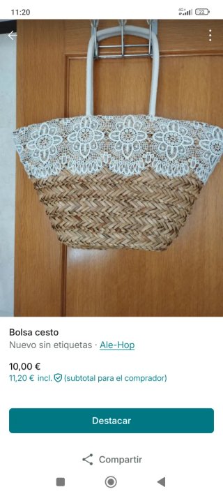 Bolsa Cesto Ale-Hop Forrada Puntilla