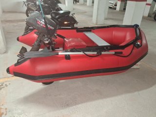Neumática con motor fueraborda Johnson 5.0