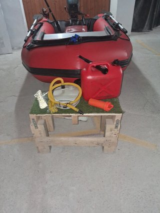 Neumática con motor fueraborda Johnson 5.0