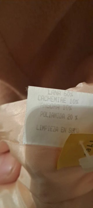 Chaquetón mujer beige/rosa con pelo