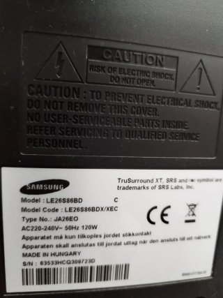 Samsung 26 TV DV3 HDready SRS