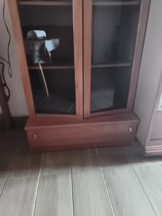 Vitrina de madera y cristal