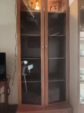 Vitrina de madera y cristal