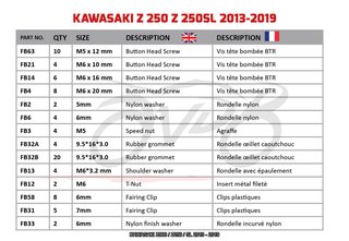 Kit de tornillería KAWASAKI Z300 Z250 SL 2013 2019
