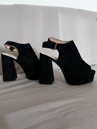 Sandalias negras tacón plataforma