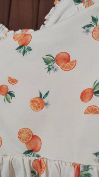 Vestido Verano Naranja y Blanco