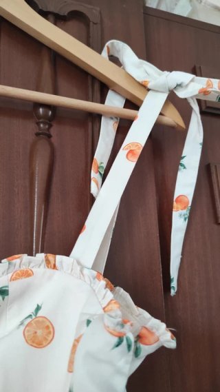 Vestido Verano Naranja y Blanco