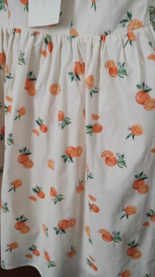 Vestido Verano Naranja y Blanco