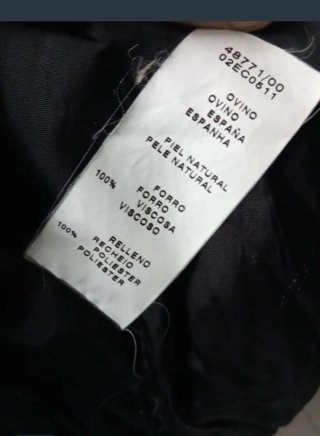 Chaqueta de piel de ovino Studio Fams Negra Talla